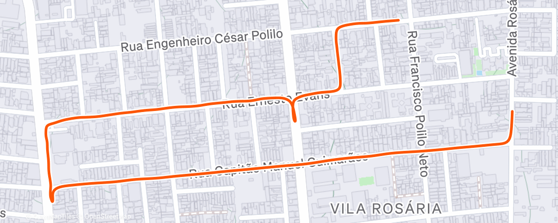 Map of the activity, Pedalada em gravel bike na hora do almoço