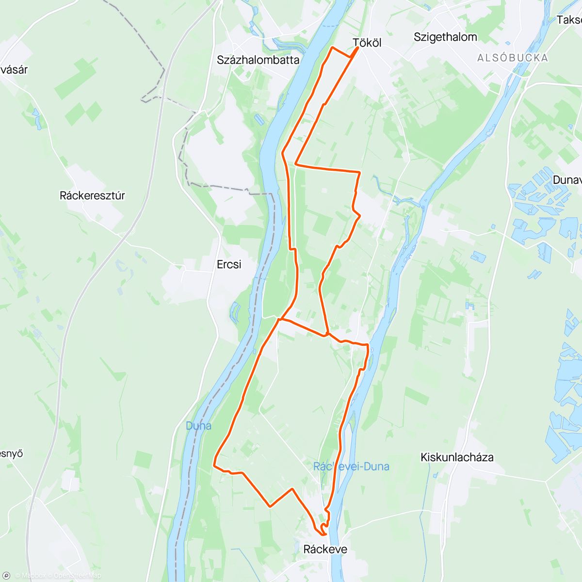 Map of the activity, Csepel-sziget Sanyival