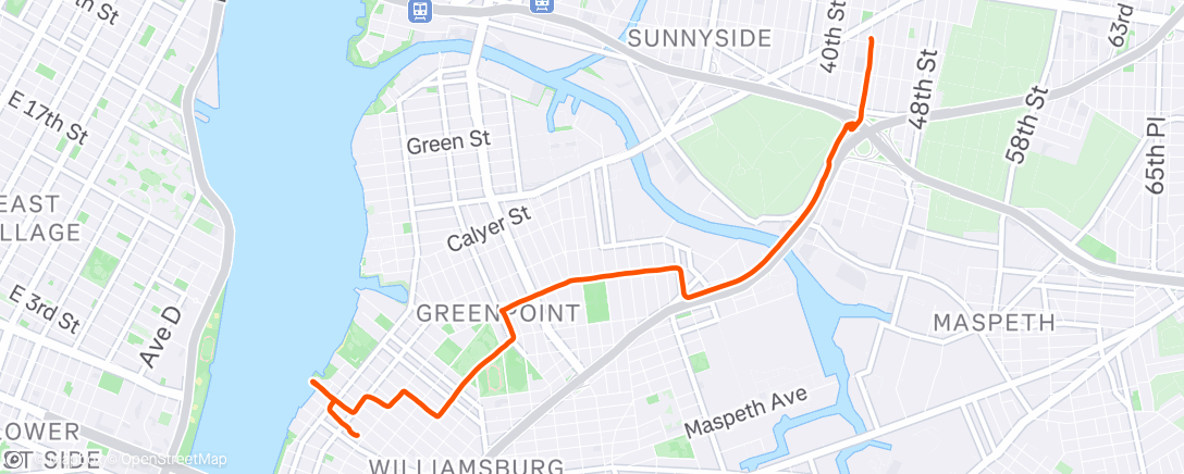 Map of the activity, Evening Ride