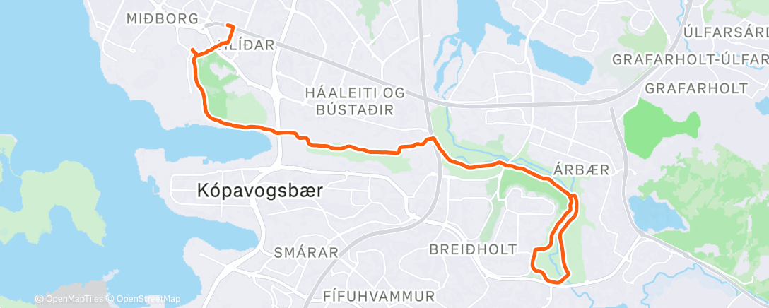 Map of the activity, Afternoon Ride