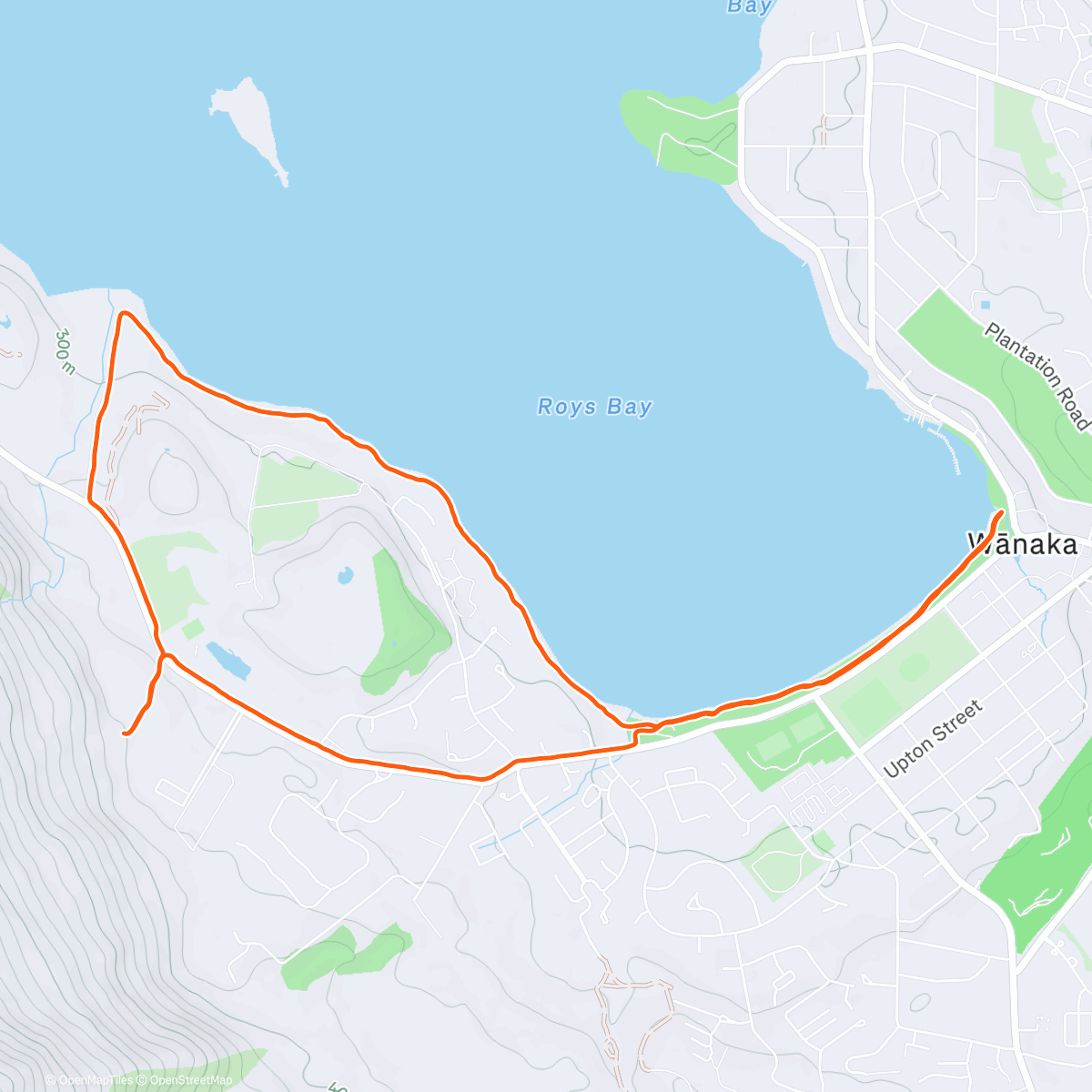 Map of the activity, Reverse Wanaka Waterfront: Felt Good!
