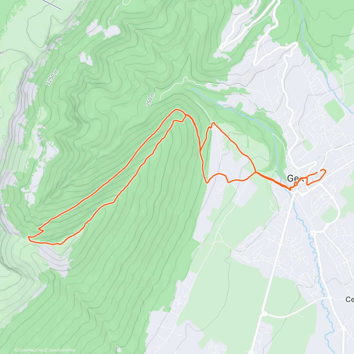 Map of the activity, Mont chanais