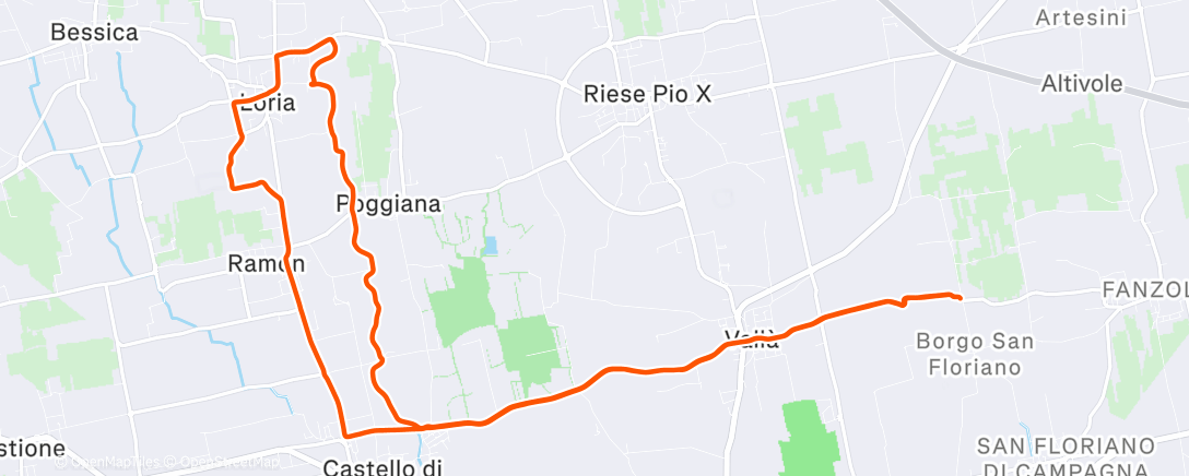 Map of the activity, Sessione di mountain biking mattutina