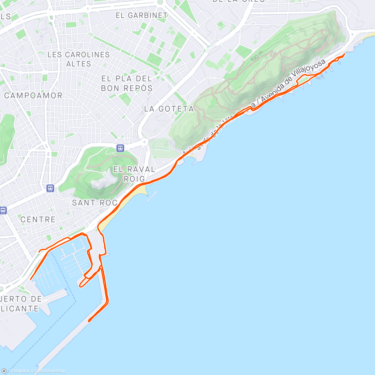 Map of the activity, Alicante 60⏱️☀️🏃🏻‍♂️