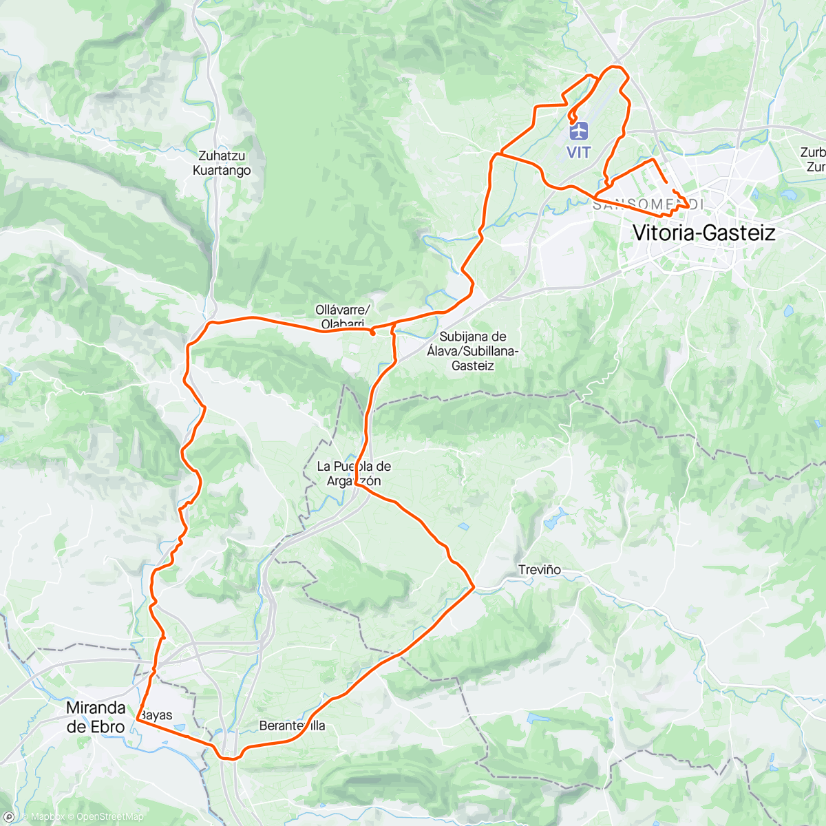 Map of the activity, Vuelta de la magdalena y por Igay Montevite+ Foronda y pacasa
