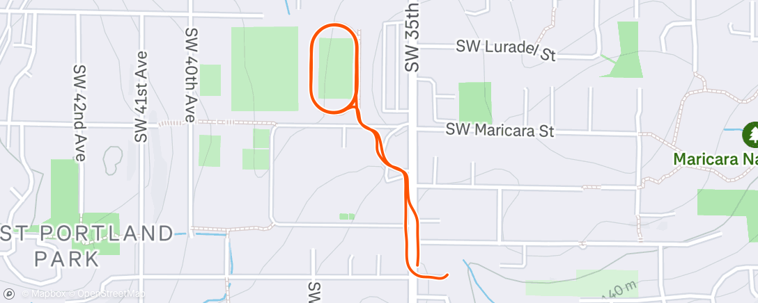 Map of the activity, Evening Run