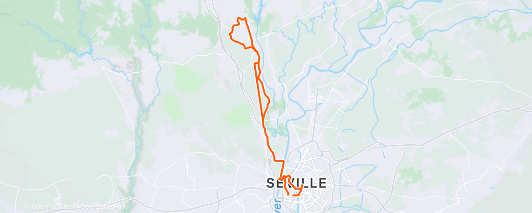 Map of the activity, Bicicleta de gravilla matutina