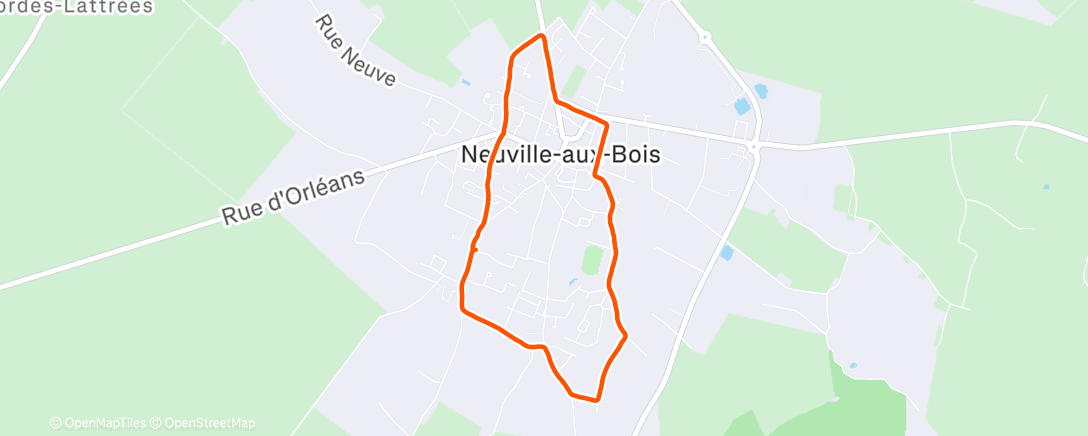 Map of the activity, Course à pied matinale