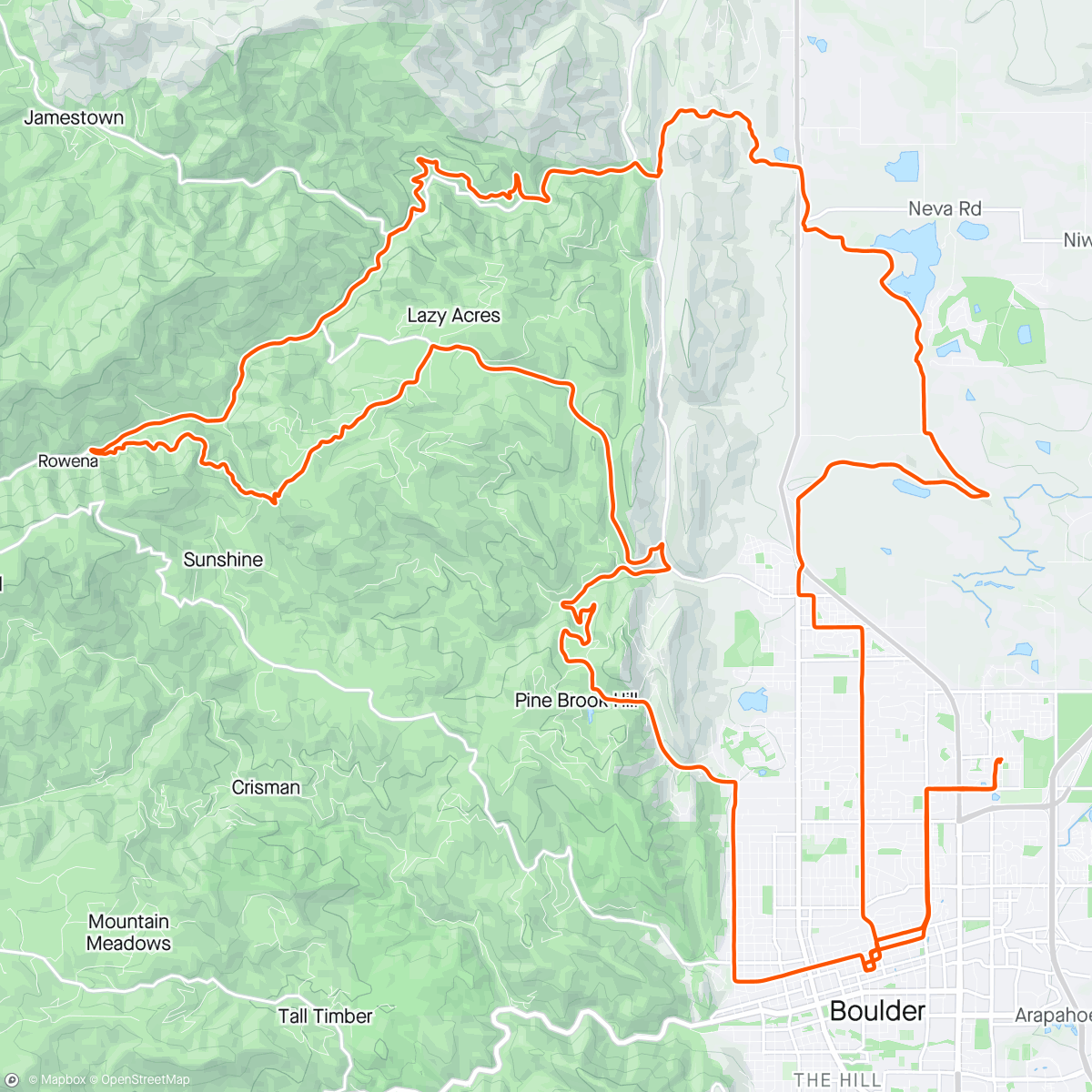 Map of the activity, 1st Rapha Boulder Adventure ride 💥