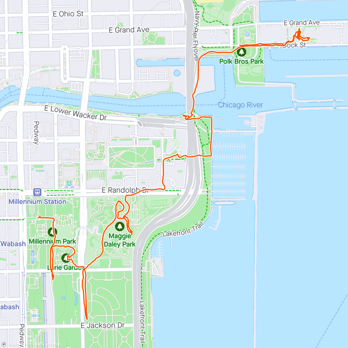 Map of the activity, Decided to Uber to pizza
