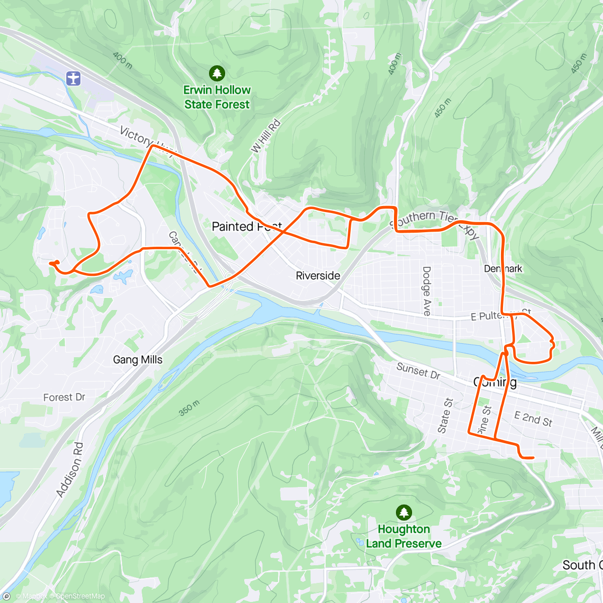 Map of the activity, Wednesday Commute