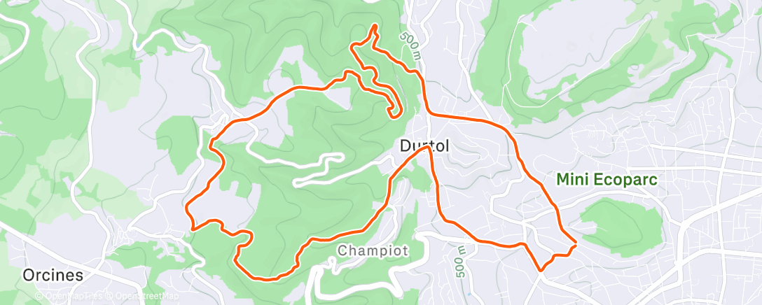 Map of the activity, Morning Trail Run