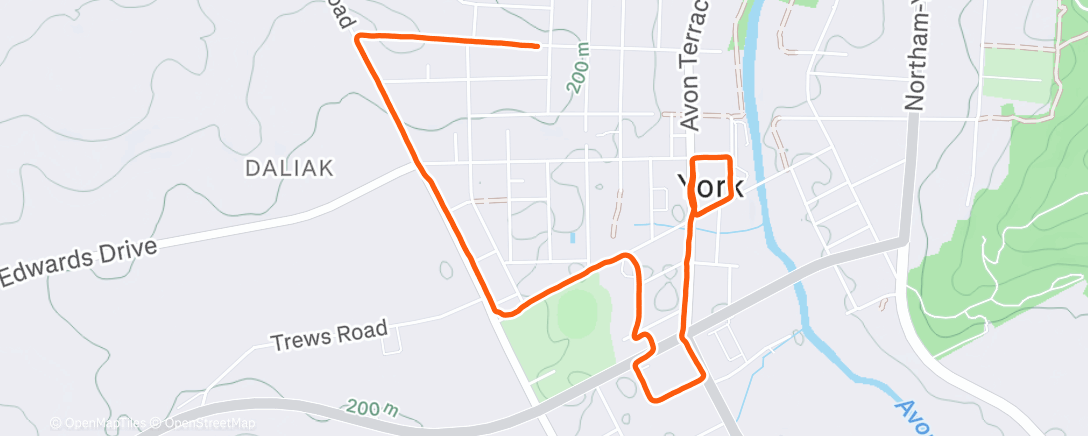 Map of the activity, Morning Run
