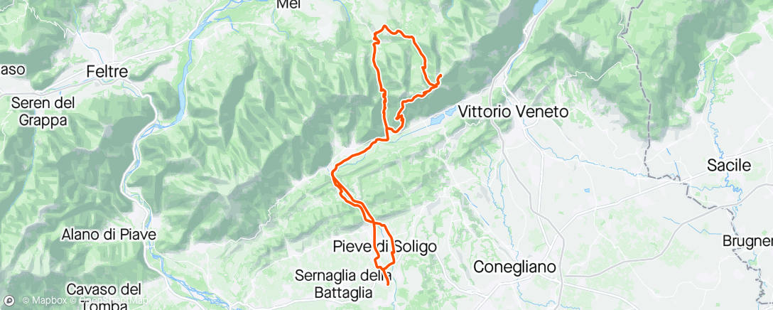 アクティビティ「Corri coi lupi」の地図