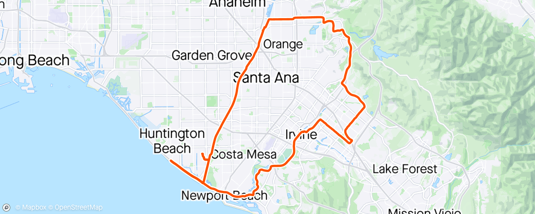 Map of the activity, Wednesday Ride with OC Velo