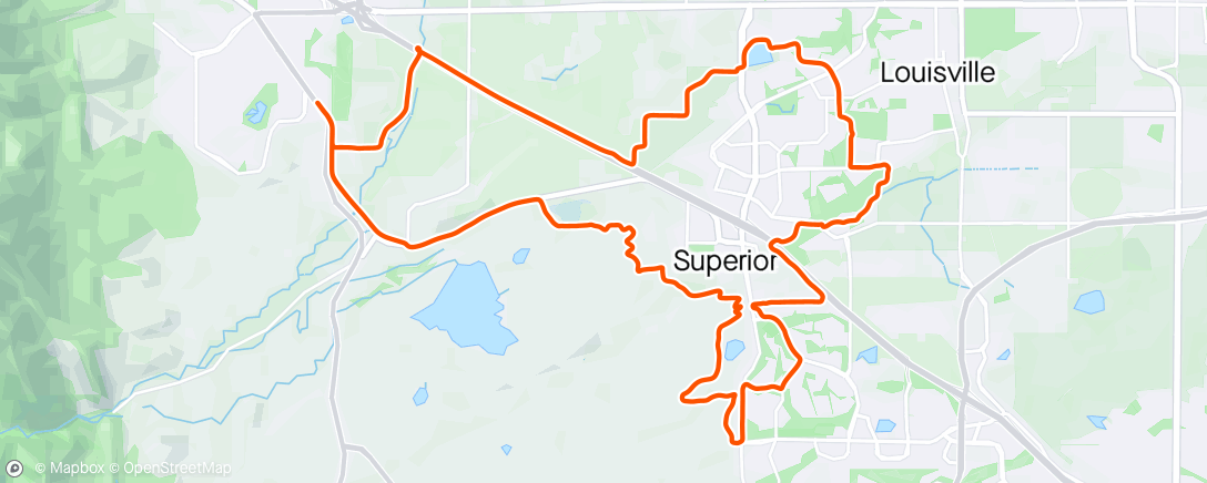 Map of the activity, Superior-Louisville Gravel Loop