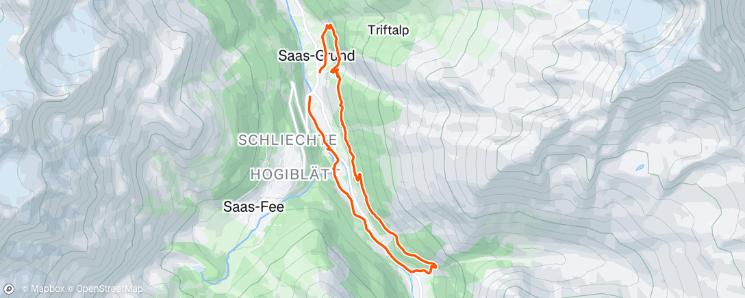 Map of the activity, Lauf am Nachmittag