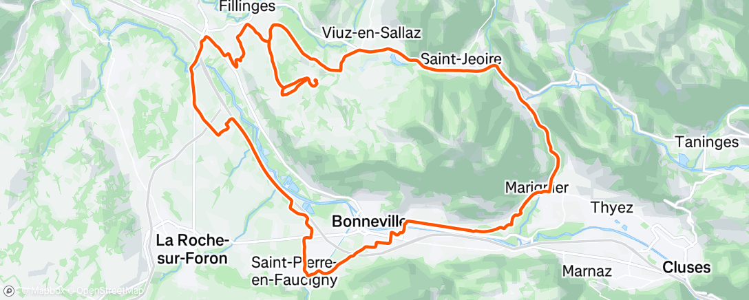 Map of the activity, Sortie vélo le midi