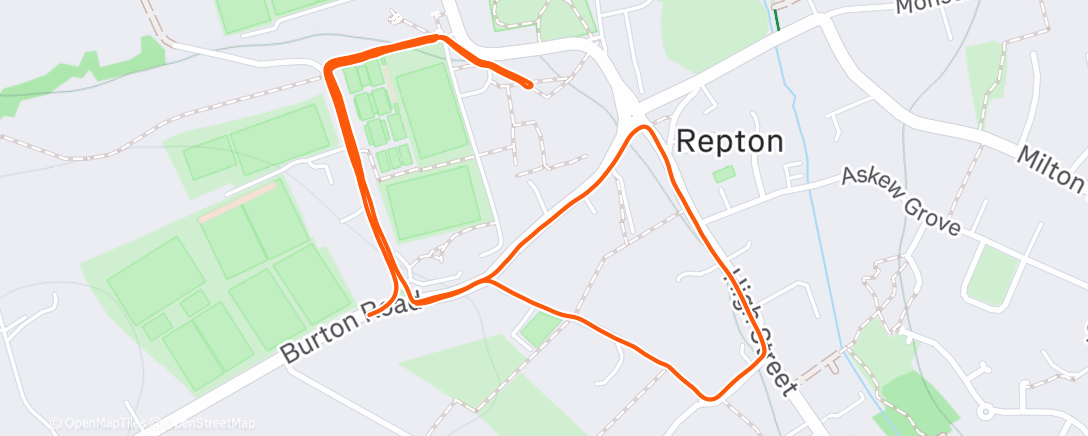 Map of the activity, Run 4U & Perform hills