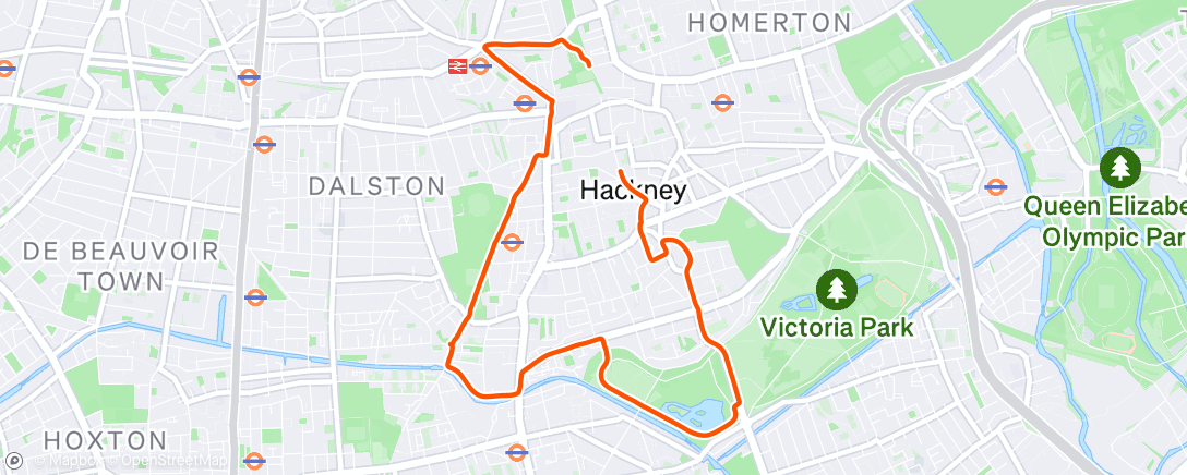 Map of the activity, Evening Ride