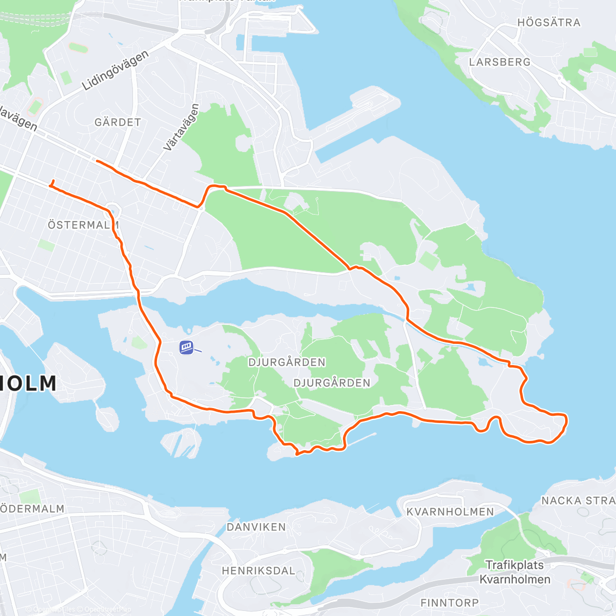 Map of the activity, Djurgården