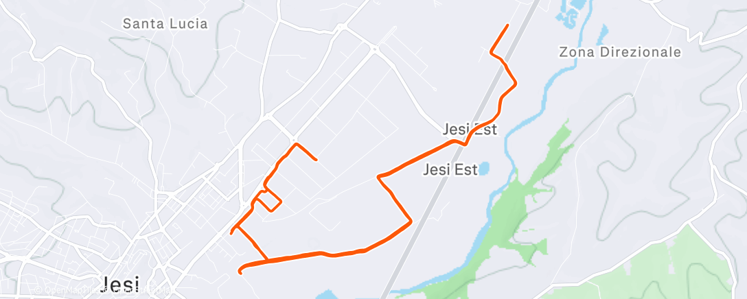 Map of the activity, Corsa mattutina