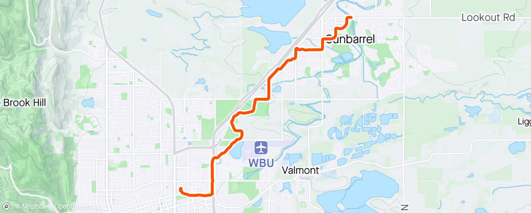 Map of the activity, Cool and damp ride home.