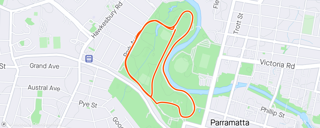 Map of the activity, Parra Park Runners