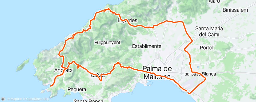 Map of the activity, Mallorca Day 6