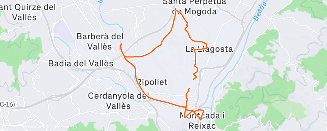 Map of the activity, Lunch Ride