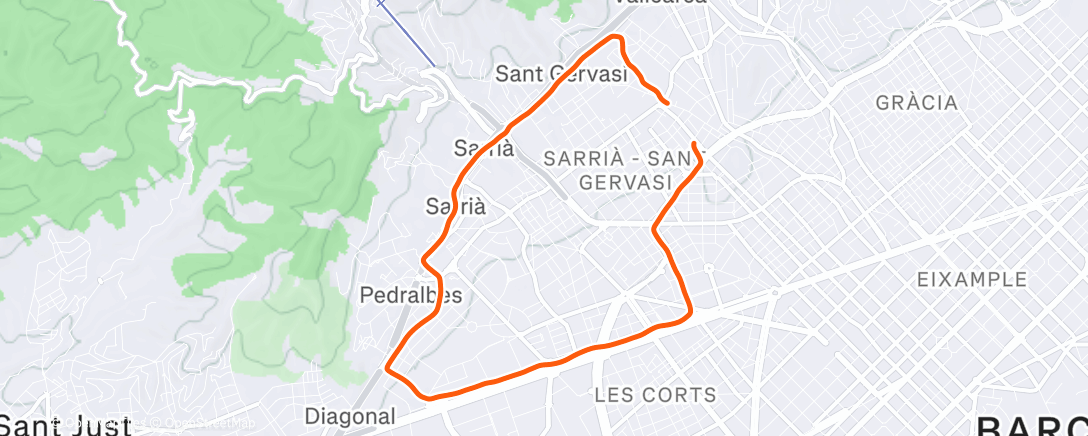 Map of the activity, Morning Run