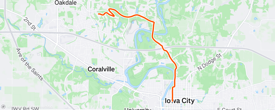 Map of the activity, Afternoon Ride