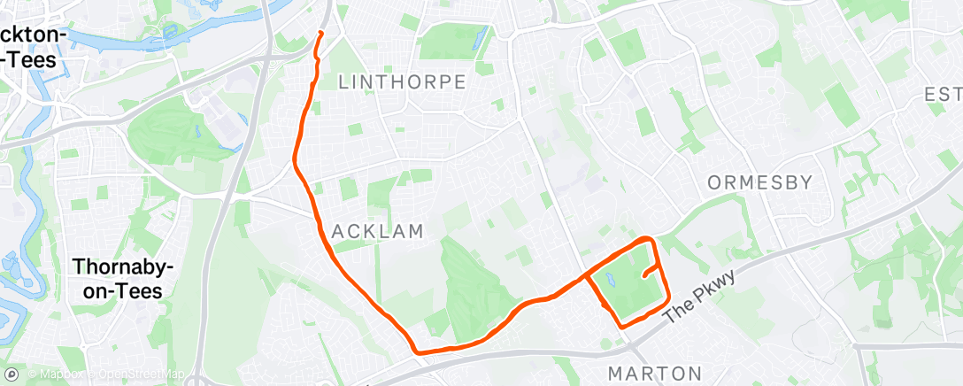 Map of the activity, Morning Run