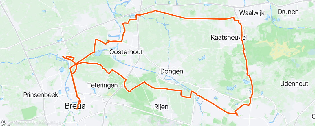 Map of the activity, Tilburg-Efteling-Halvezolen pad🚴‍♂️🚴‍♂️