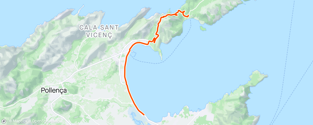 Map of the activity, Virtual Afternoon Ride