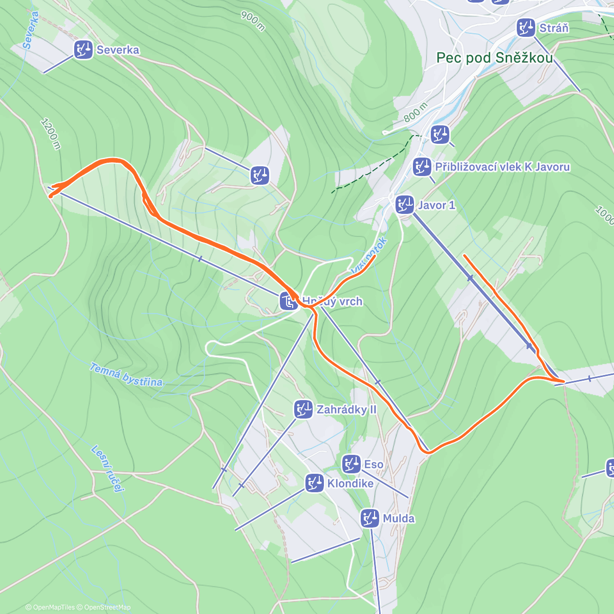 Карта физической активности (Morning Backcountry Ski)