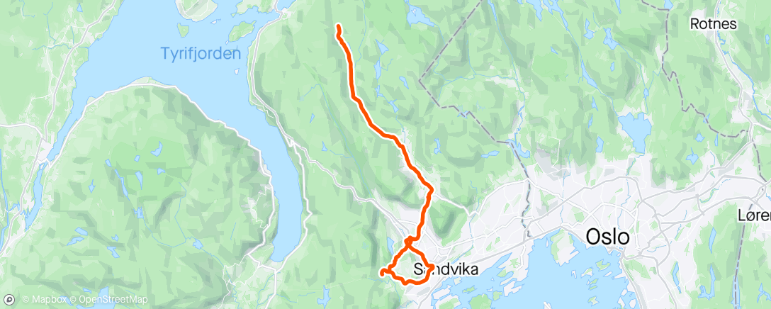 Map of the activity, Første tur innover Lommedalen med Kristin på hardtail. Ganske sølete her og der.., men bedres nok raskt