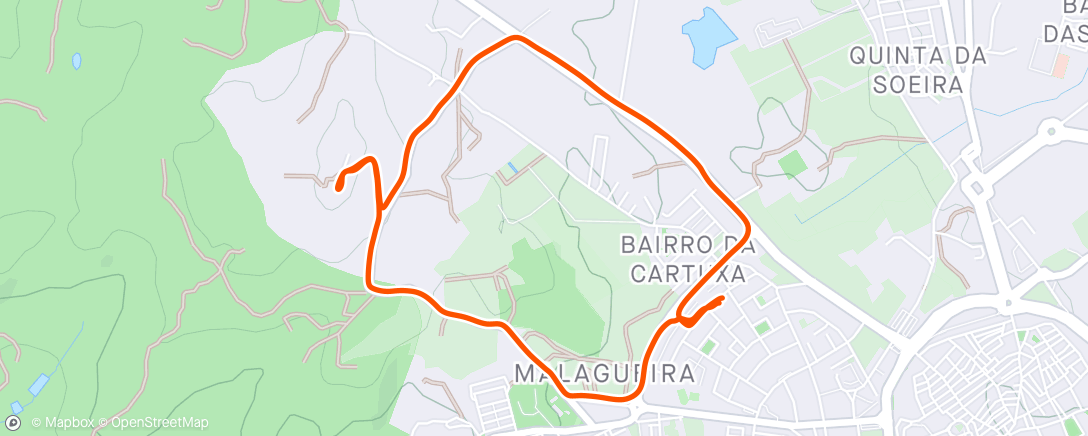 Map of the activity, Corrida ao entardecer - Évora ☀️