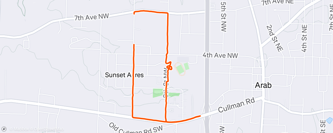 Map of the activity, Morning Run