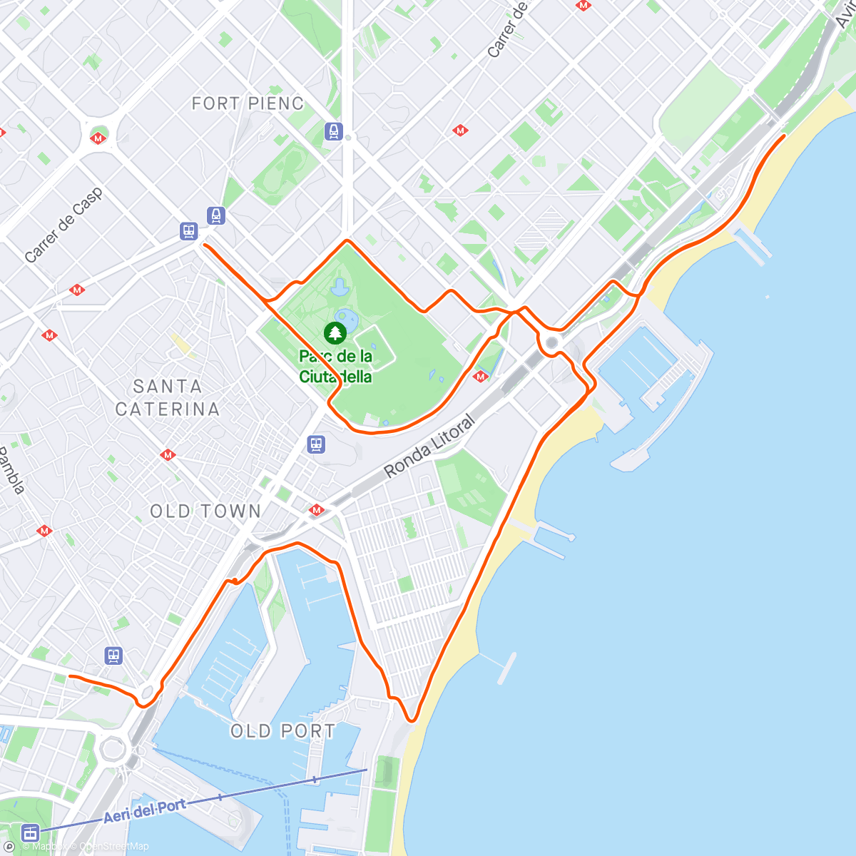 Map of the activity, Barcelona loop
