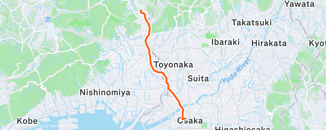 Map of the activity, 通勤ライド帰り