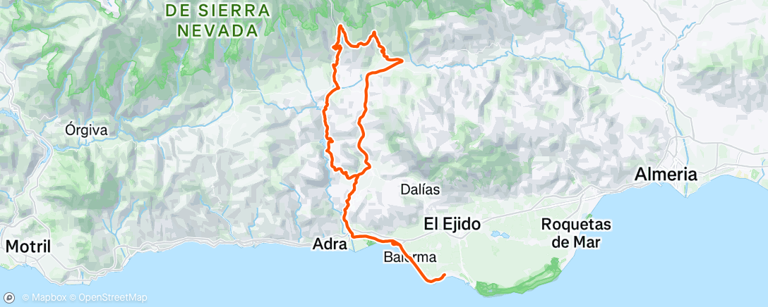 Map of the activity, Bicicleta por la mañana