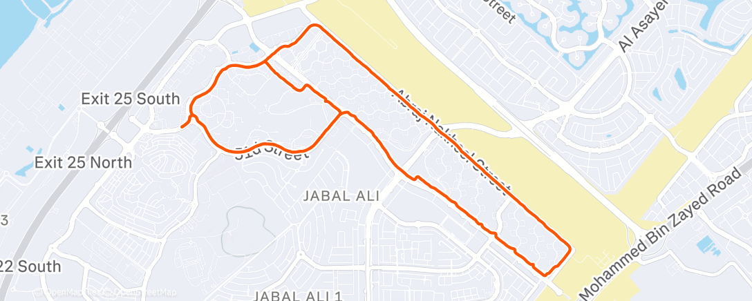 Map of the activity, Evening Run
