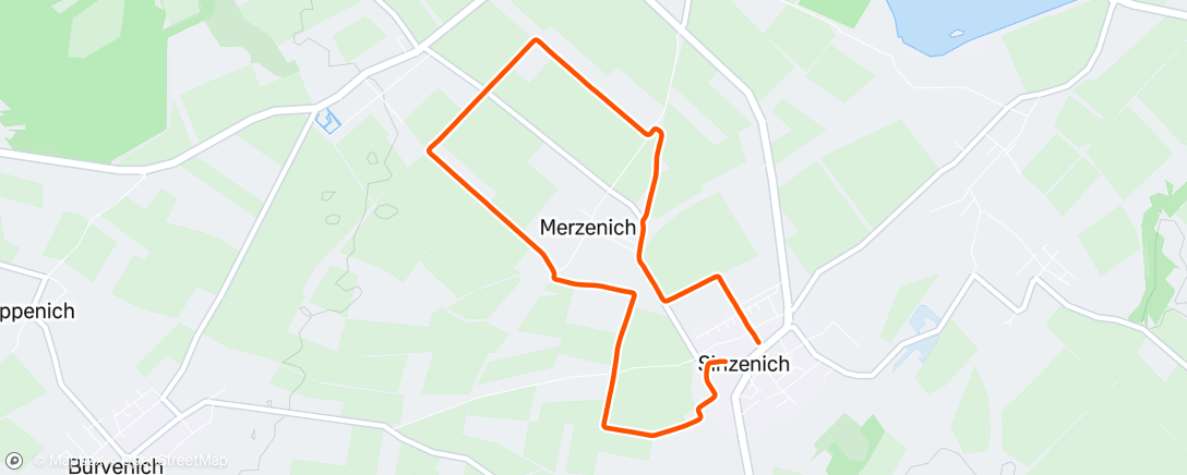 Map of the activity, Kurzer Lauf am Montag