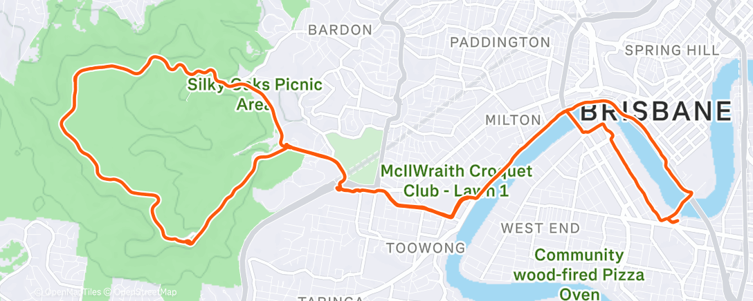 Map of the activity, Lunch Ride