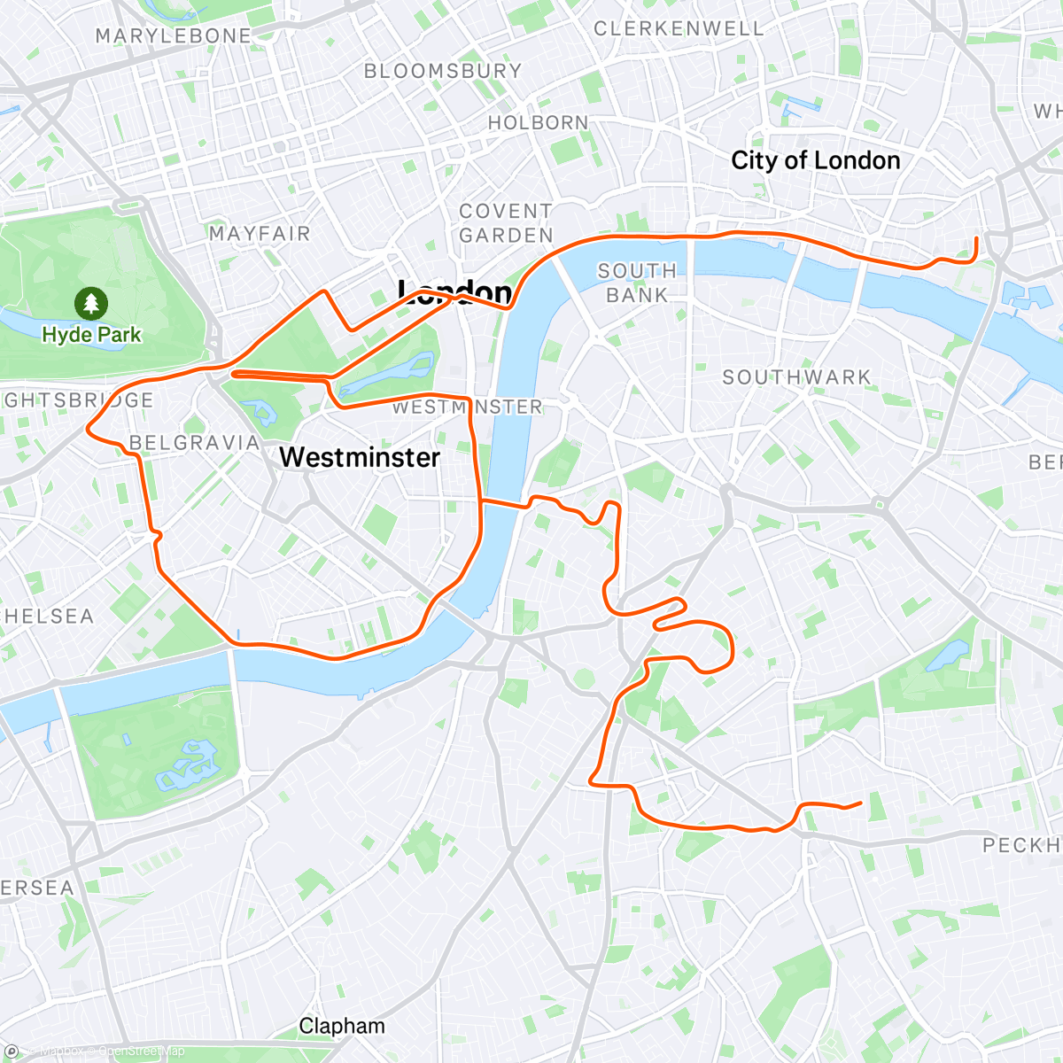 Map of the activity, Zwift - eFondo: Cat. B on Leith Hill After Party in London