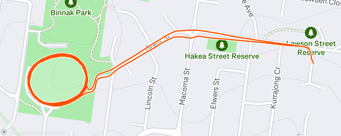 Map of the activity, Lunch Run