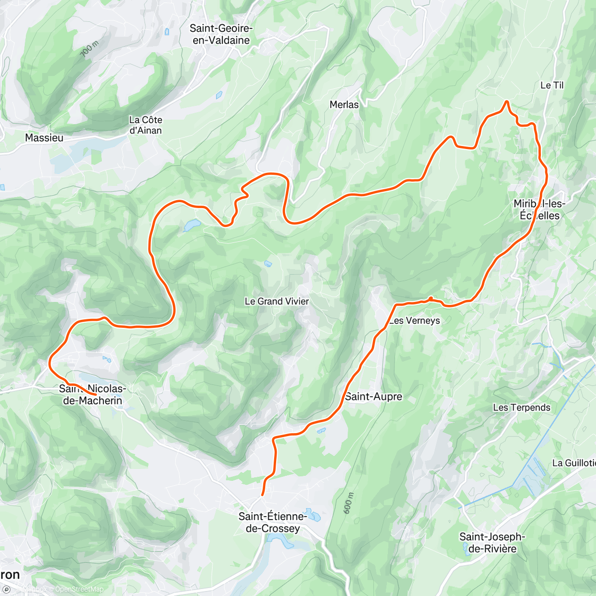 Map of the activity, BKOOL - Col de Mille Martyrs, Massif de la Chartreuse