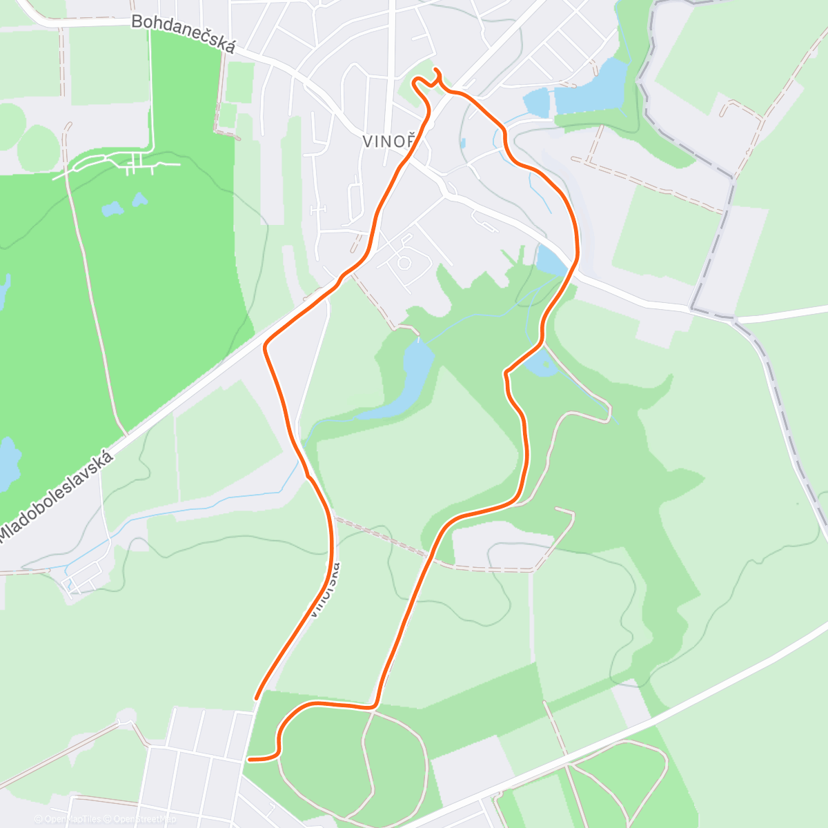 Map of the activity, Vinoř