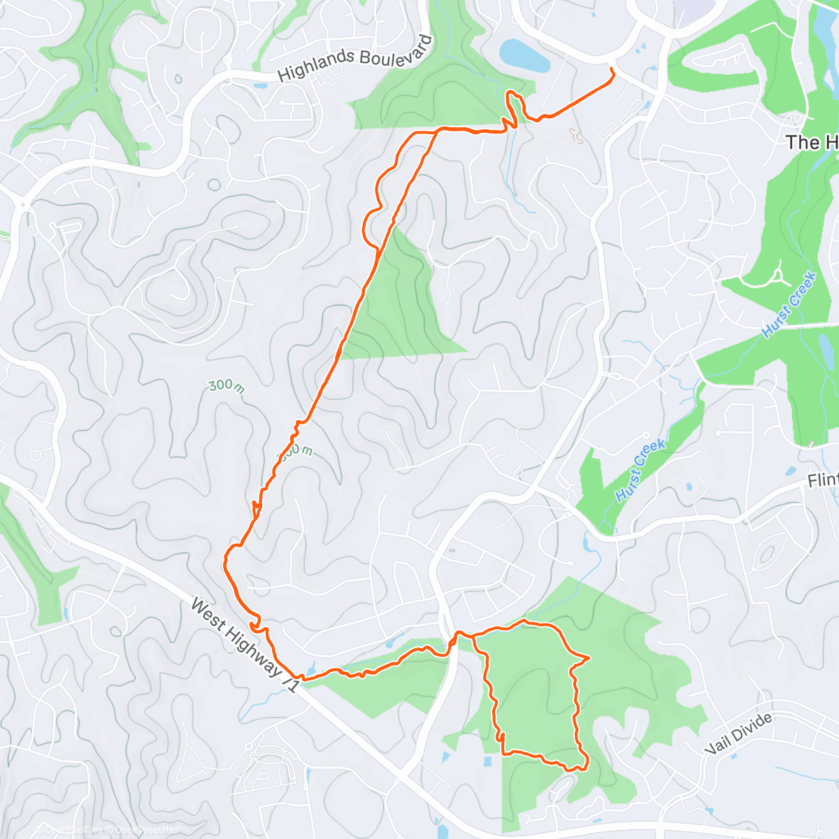 Map of the activity, Lakeway Trail